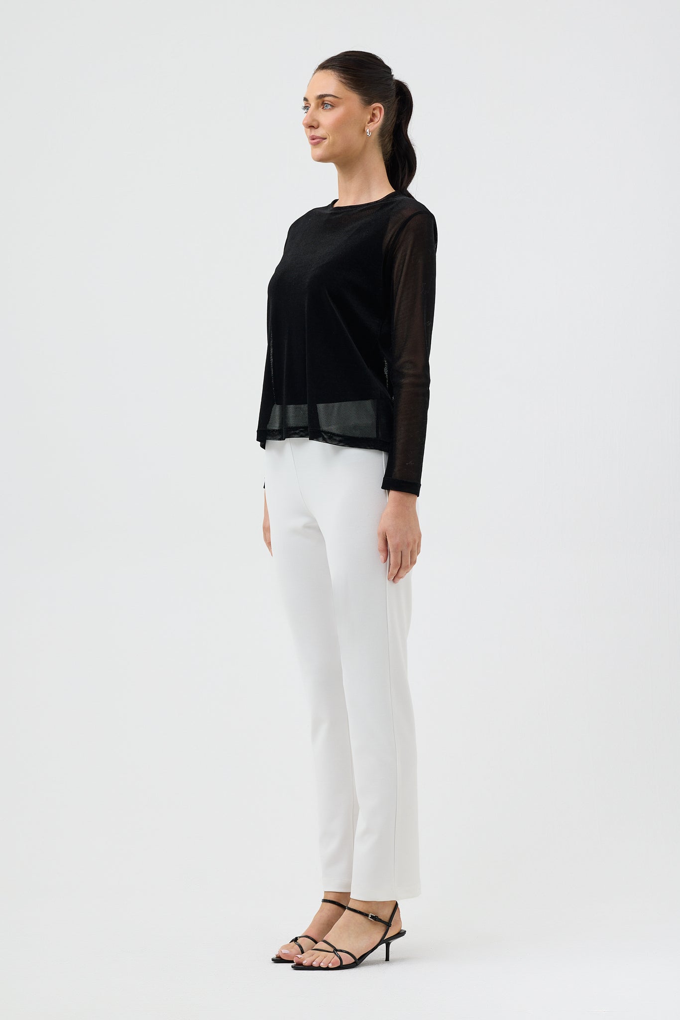 VELOUR MESH TOP