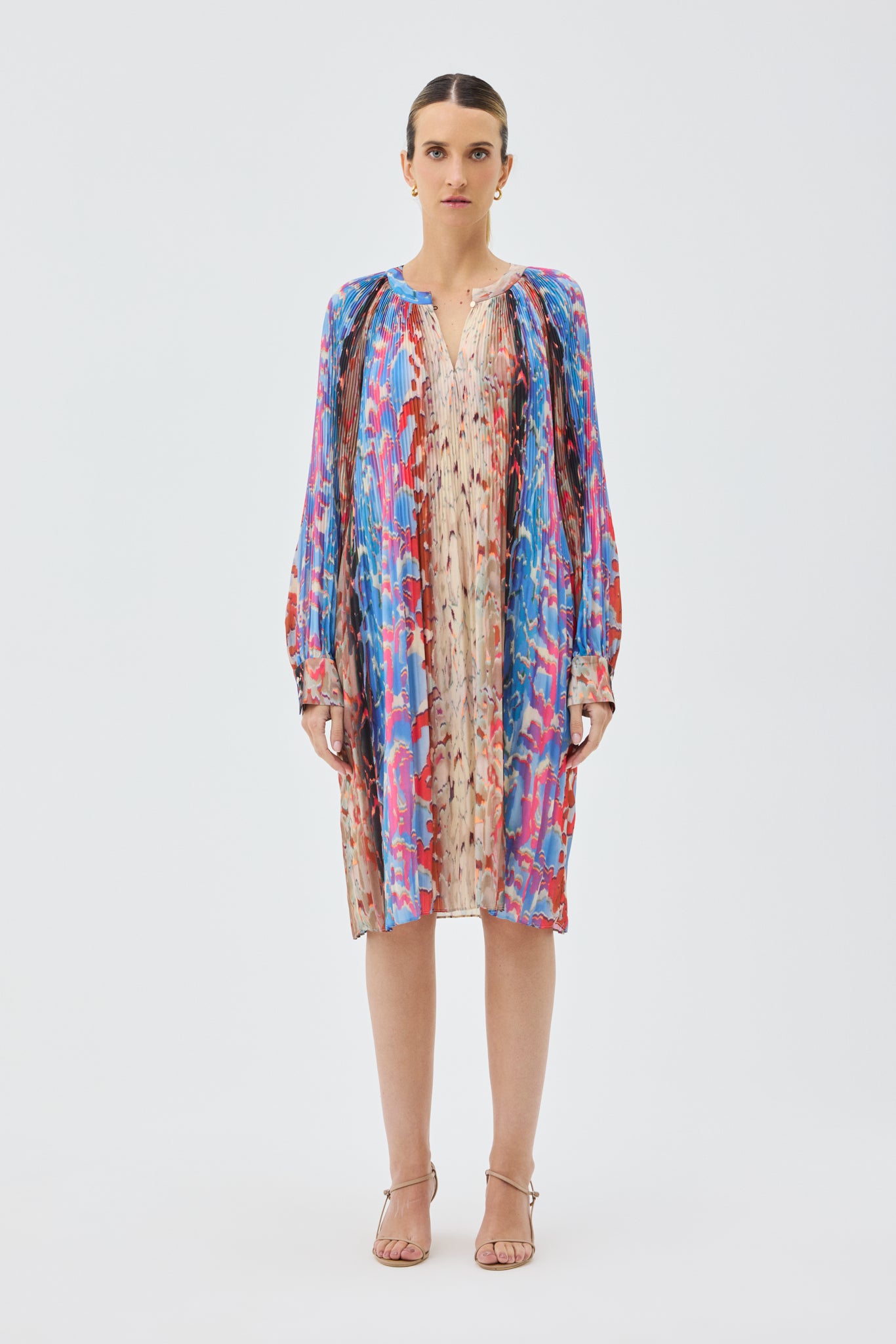 CASCADE PLEATED DRESS