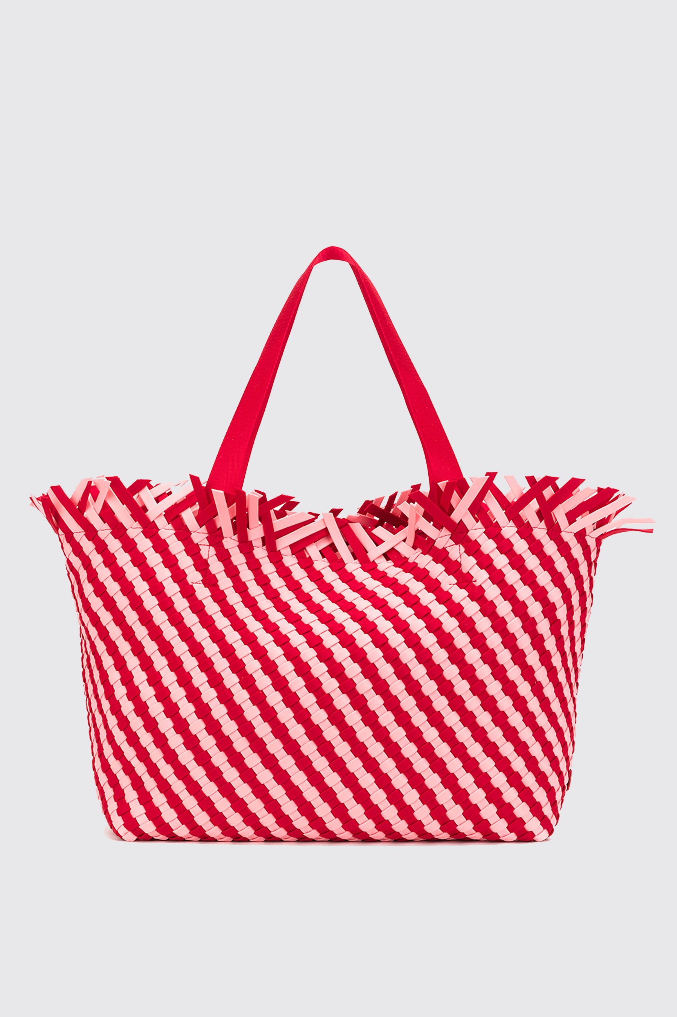 BAHAMA WOVEN TOTE PINK/RED