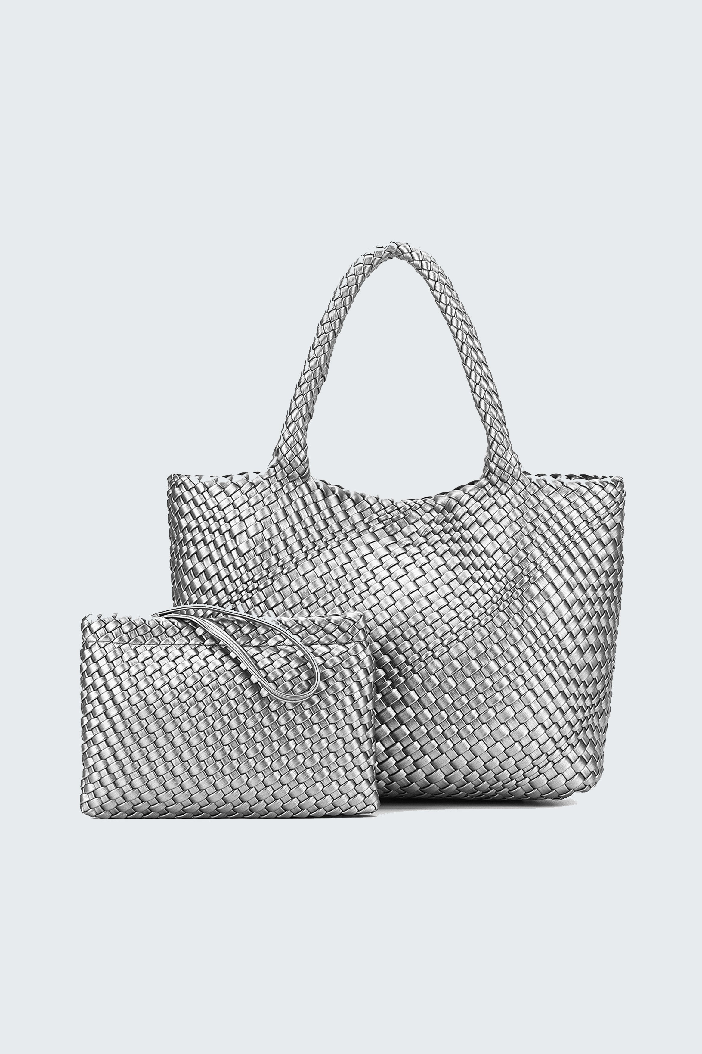 ST MORITZ 2 PIECE WOVEN BAG PEWTER