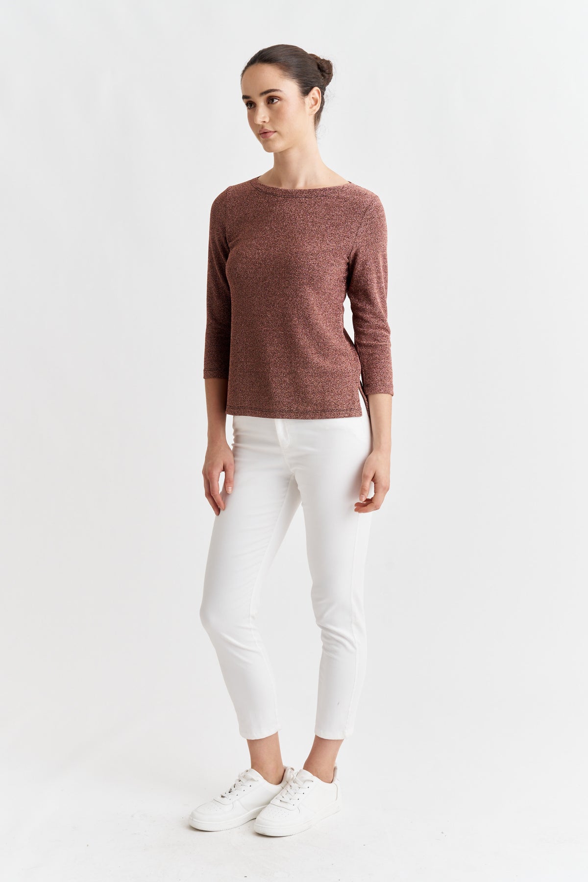 GLITTER BOATNECK TOP