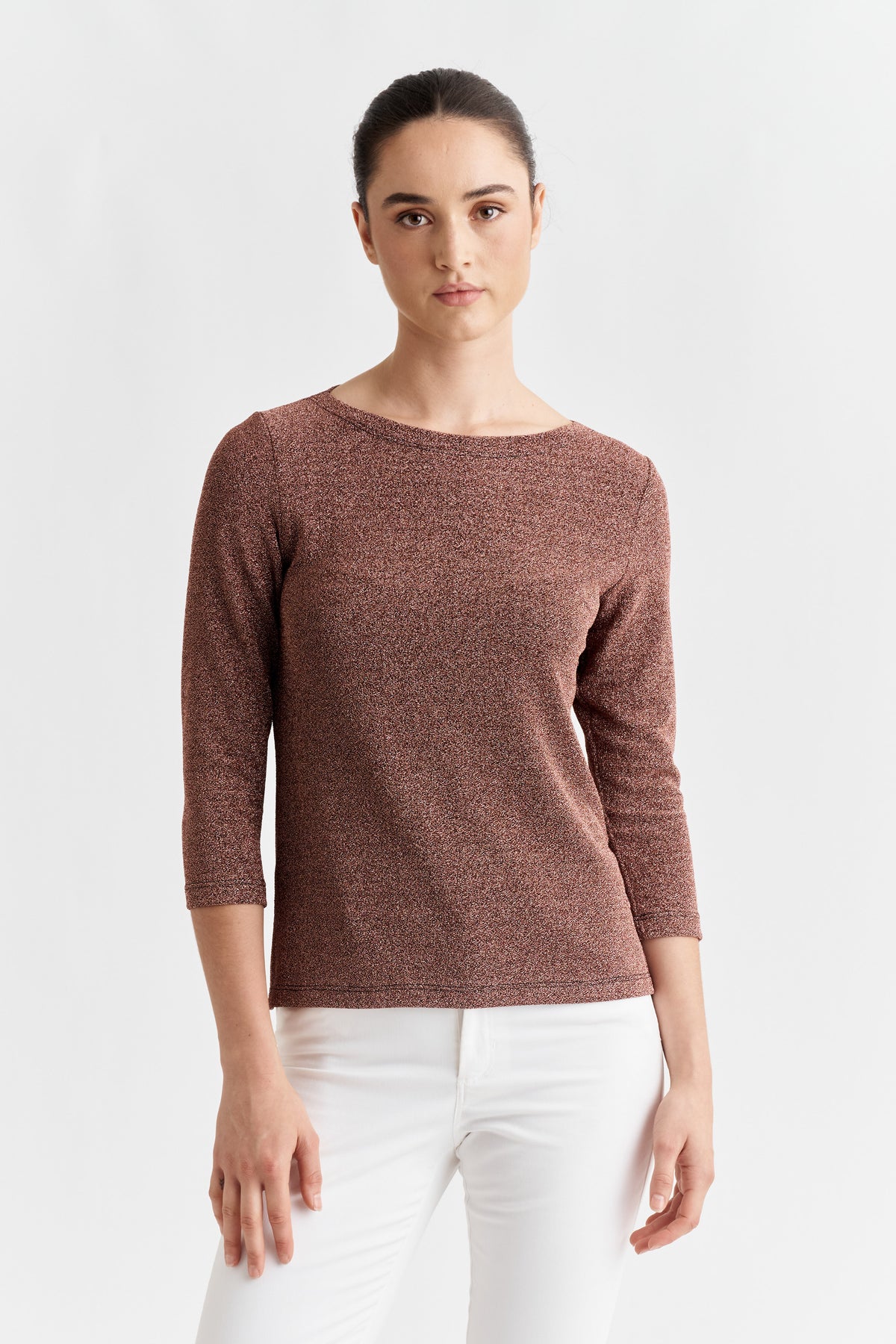 GLITTER BOATNECK TOP