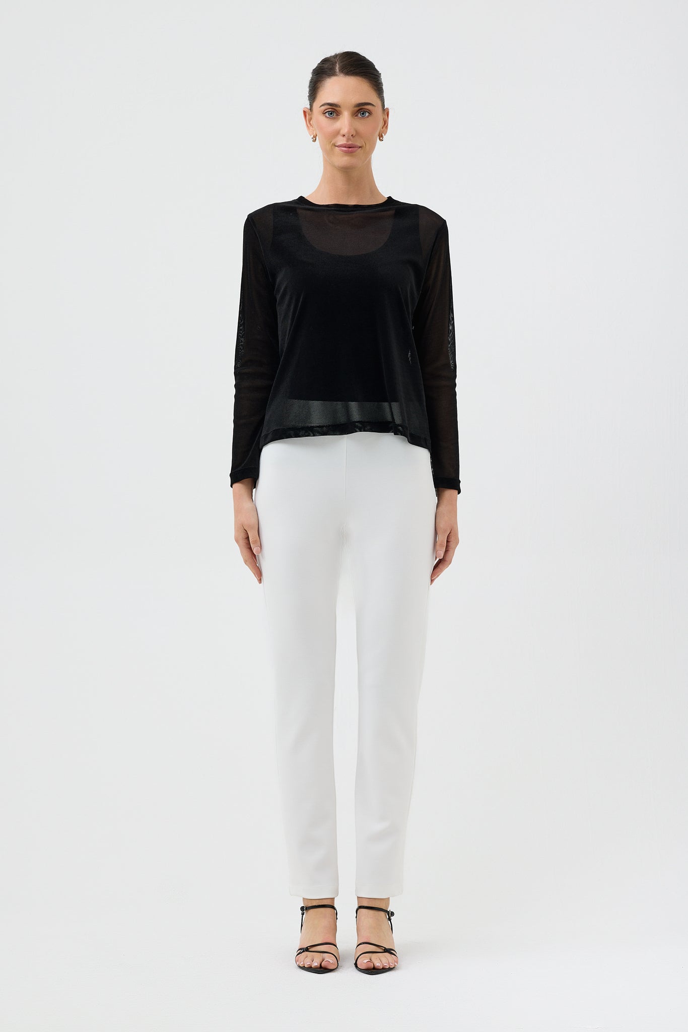 VELOUR MESH TOP