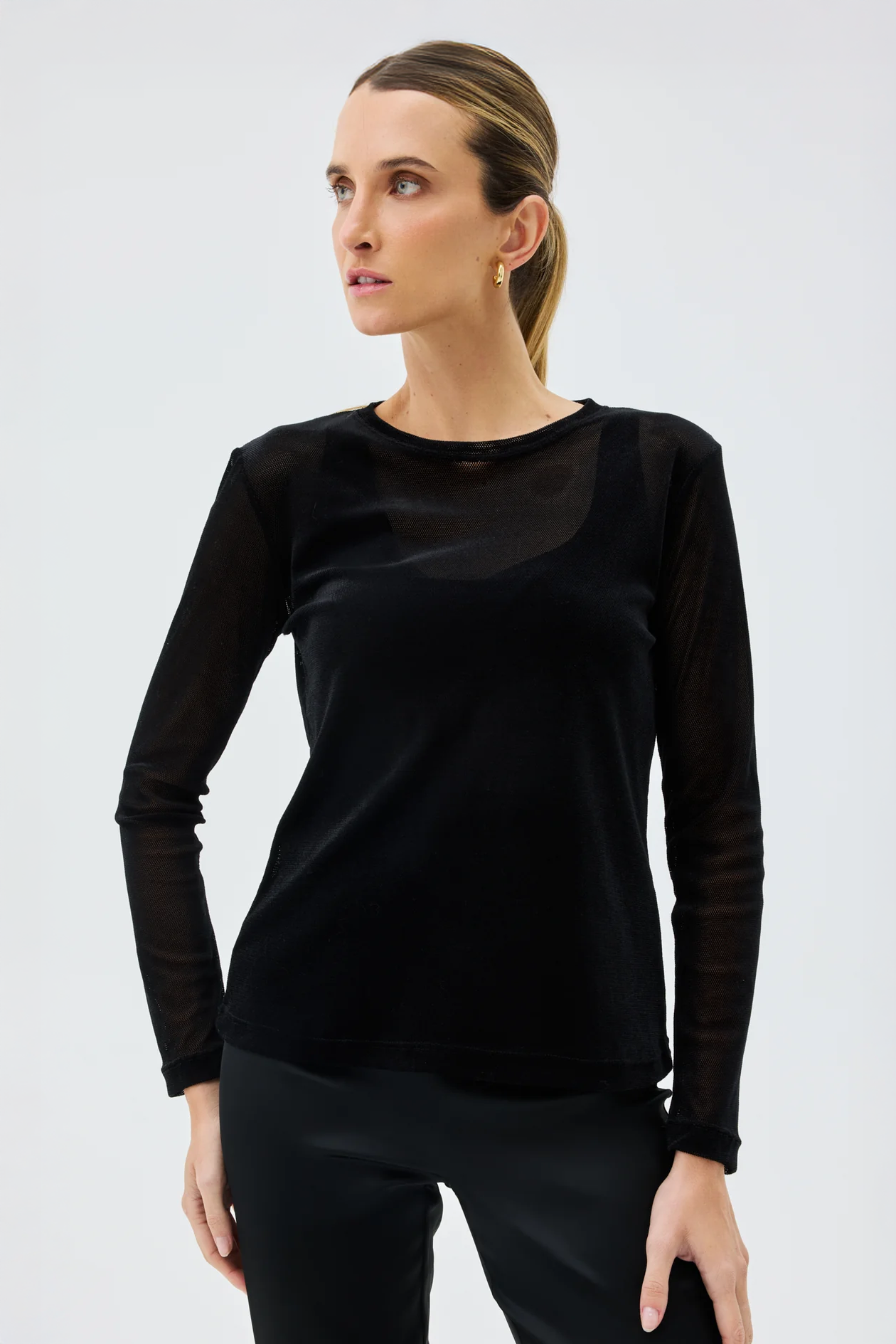 VELOUR MESH TOP