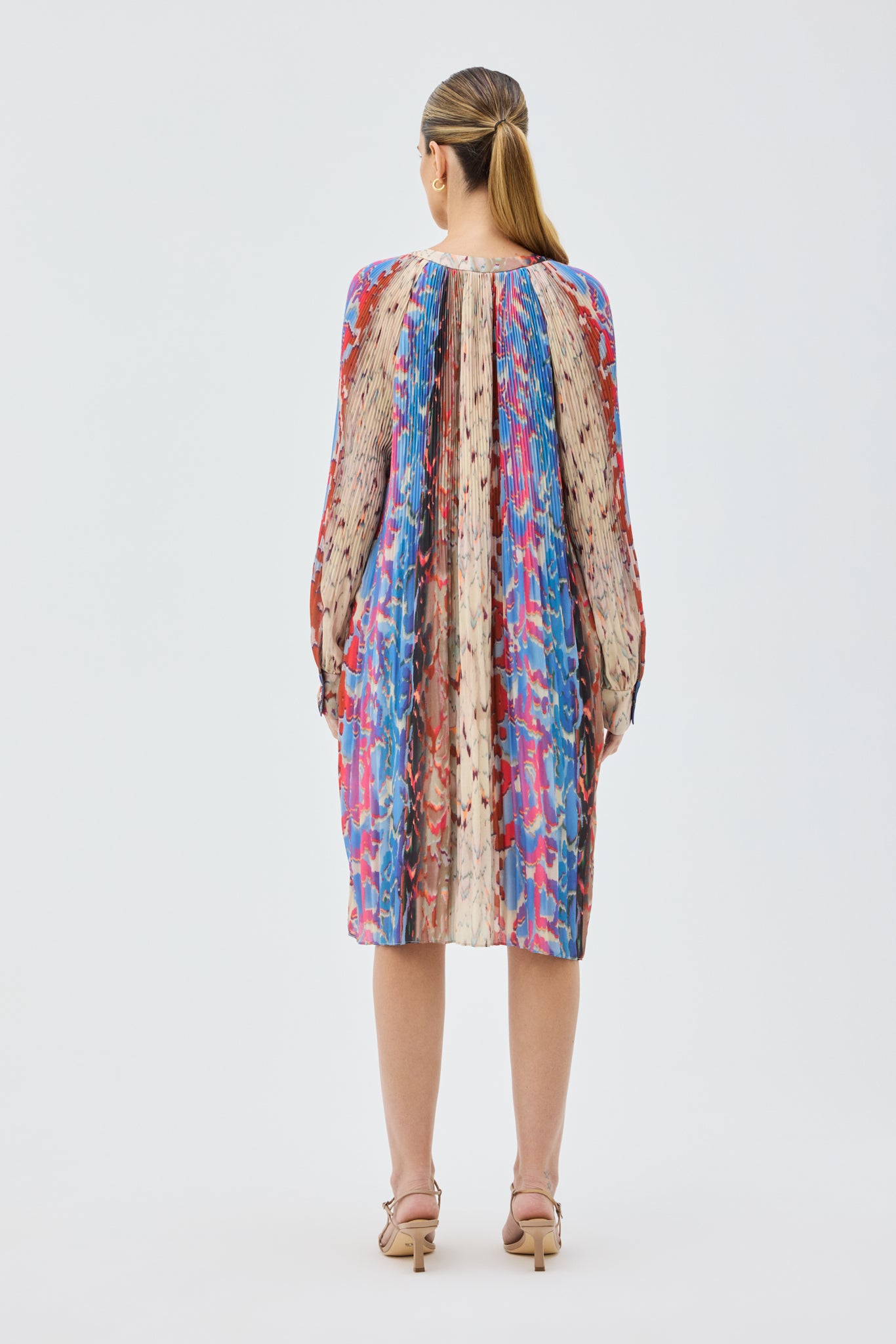 CASCADE PLEATED DRESS