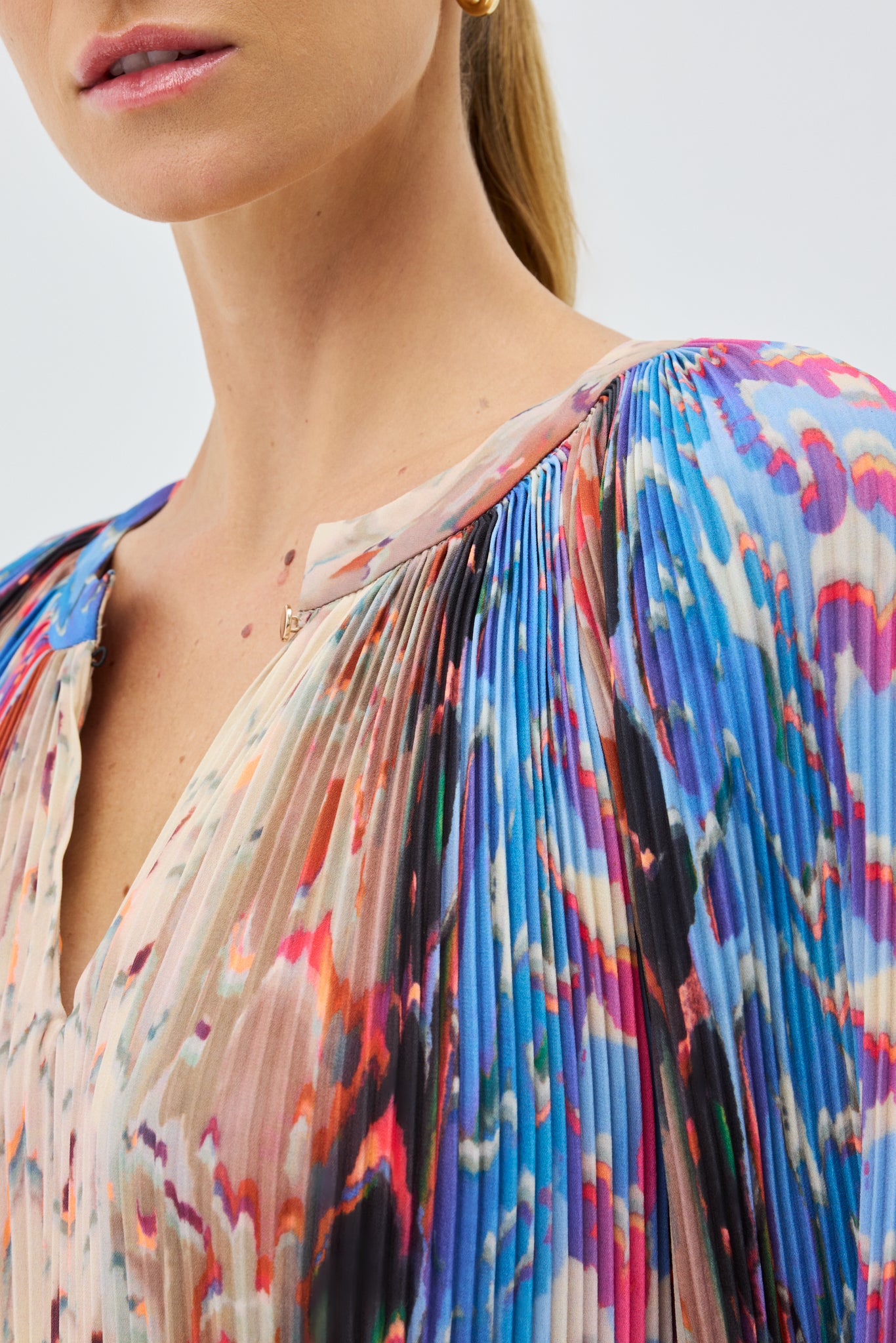 CASCADE PLEATED DRESS