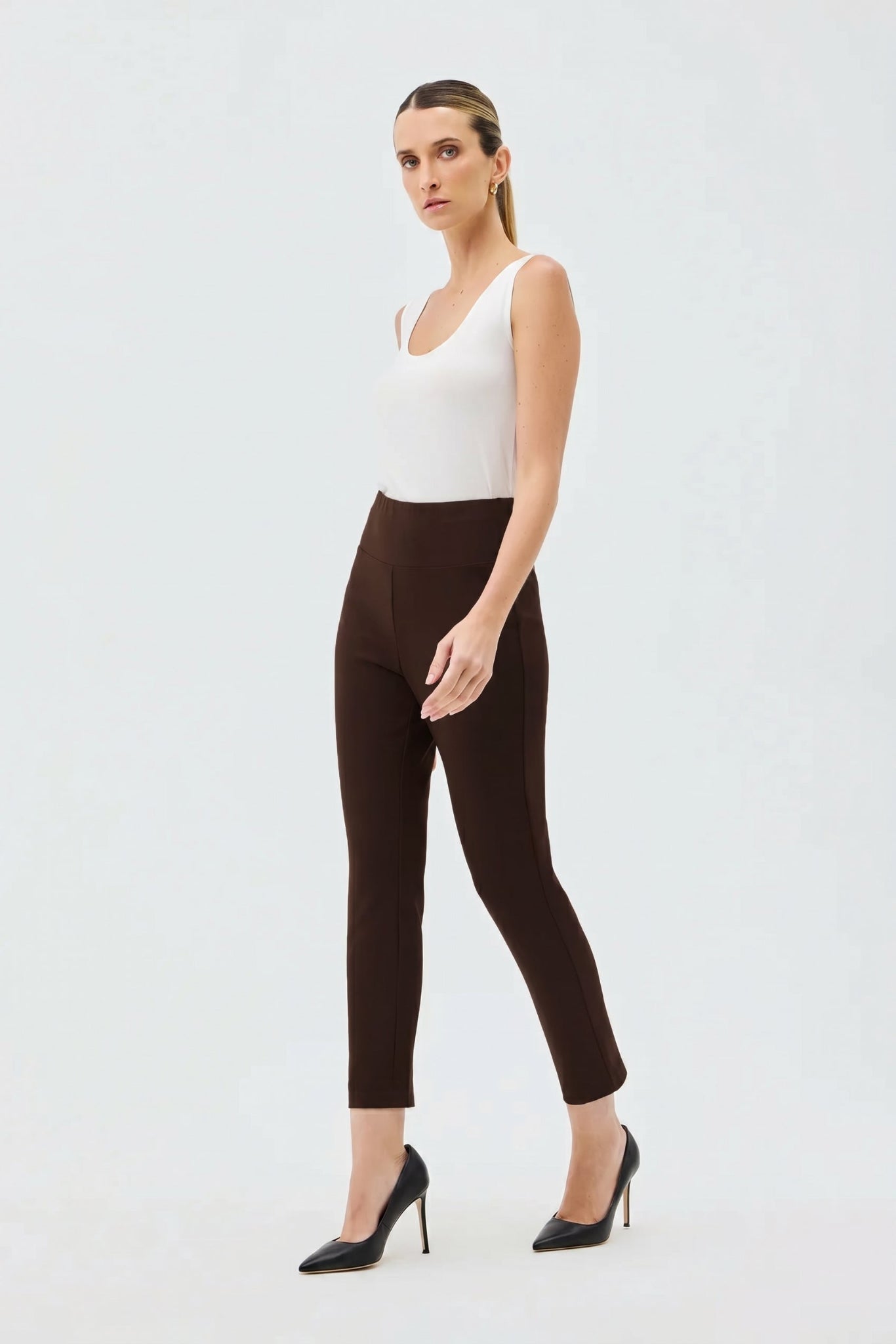Runway Pant Black — Australian made women's ponte straight leg work pant, Feathers Boutique Melbourne