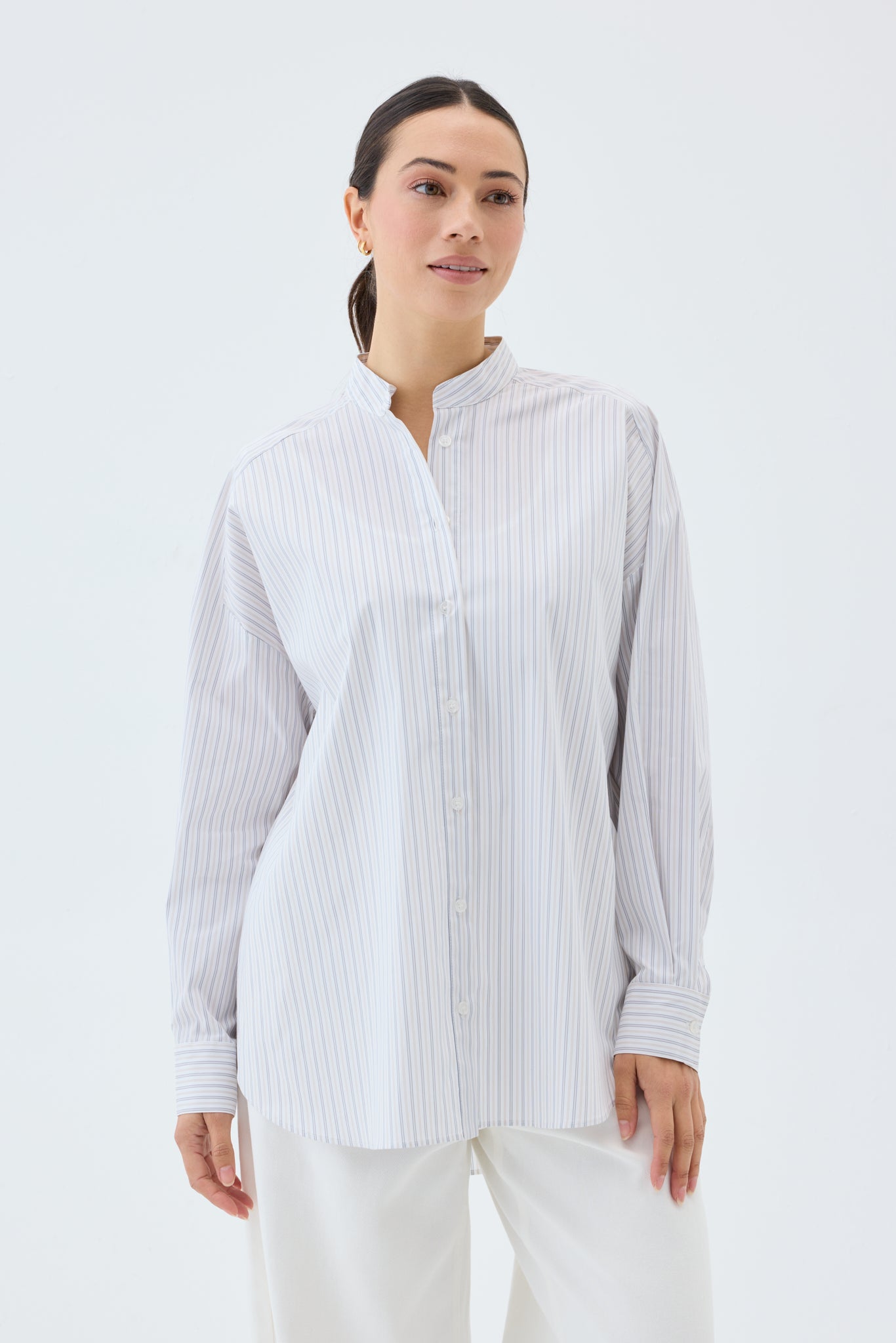 BAND STRIPED SHIRT