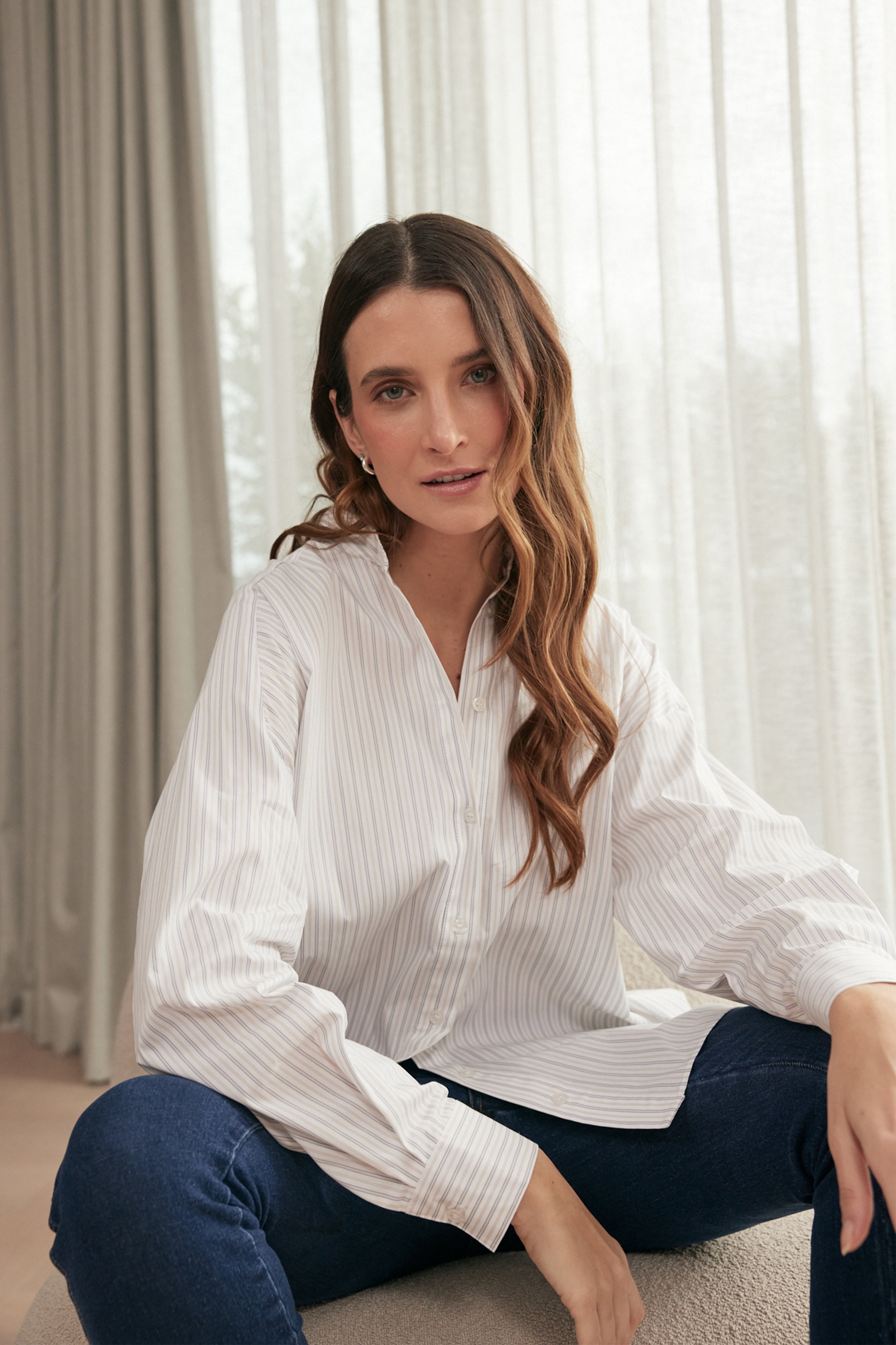 BAND STRIPED SHIRT
