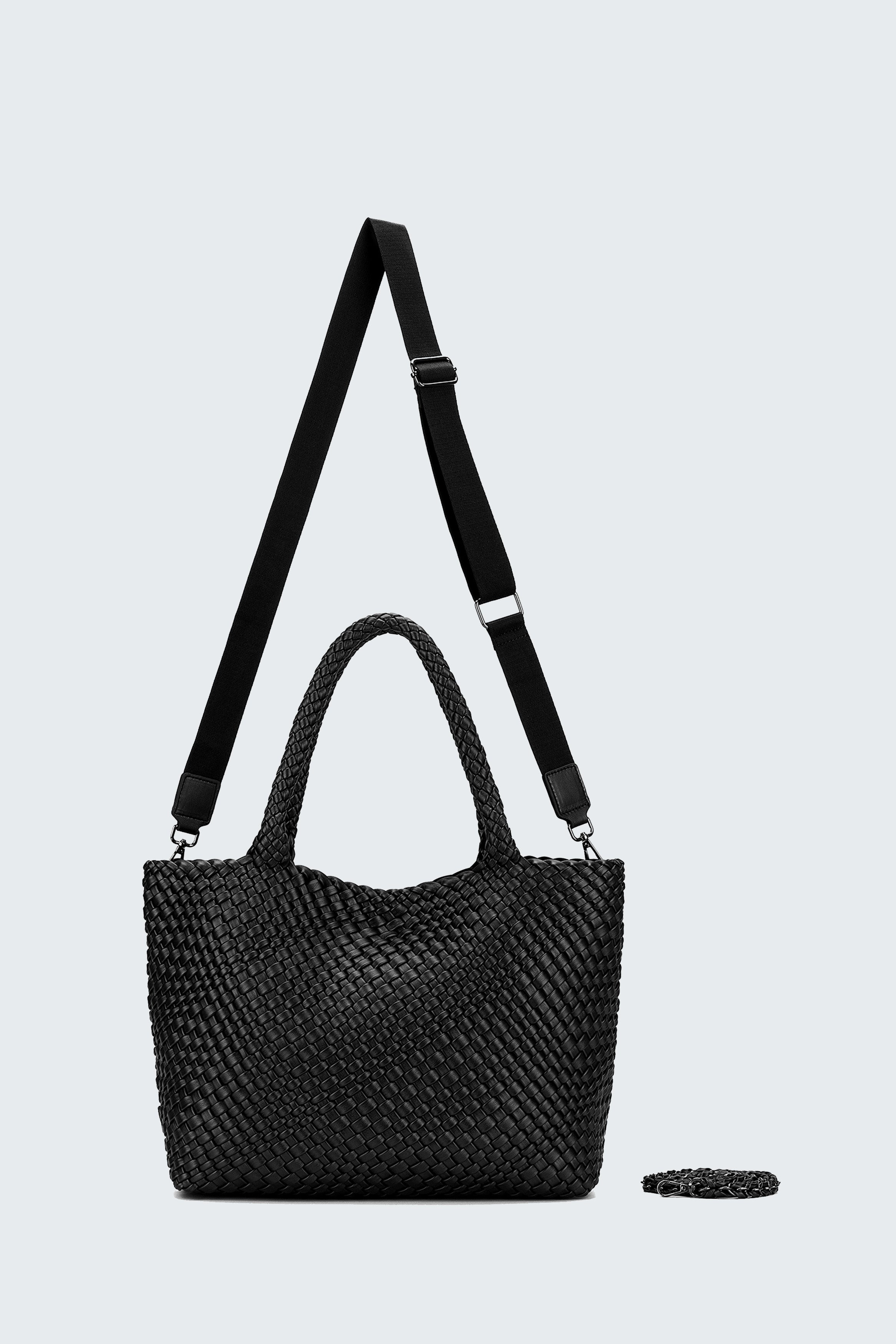 ST MORITZ 2 PIECE WOVEN BAG BLACK