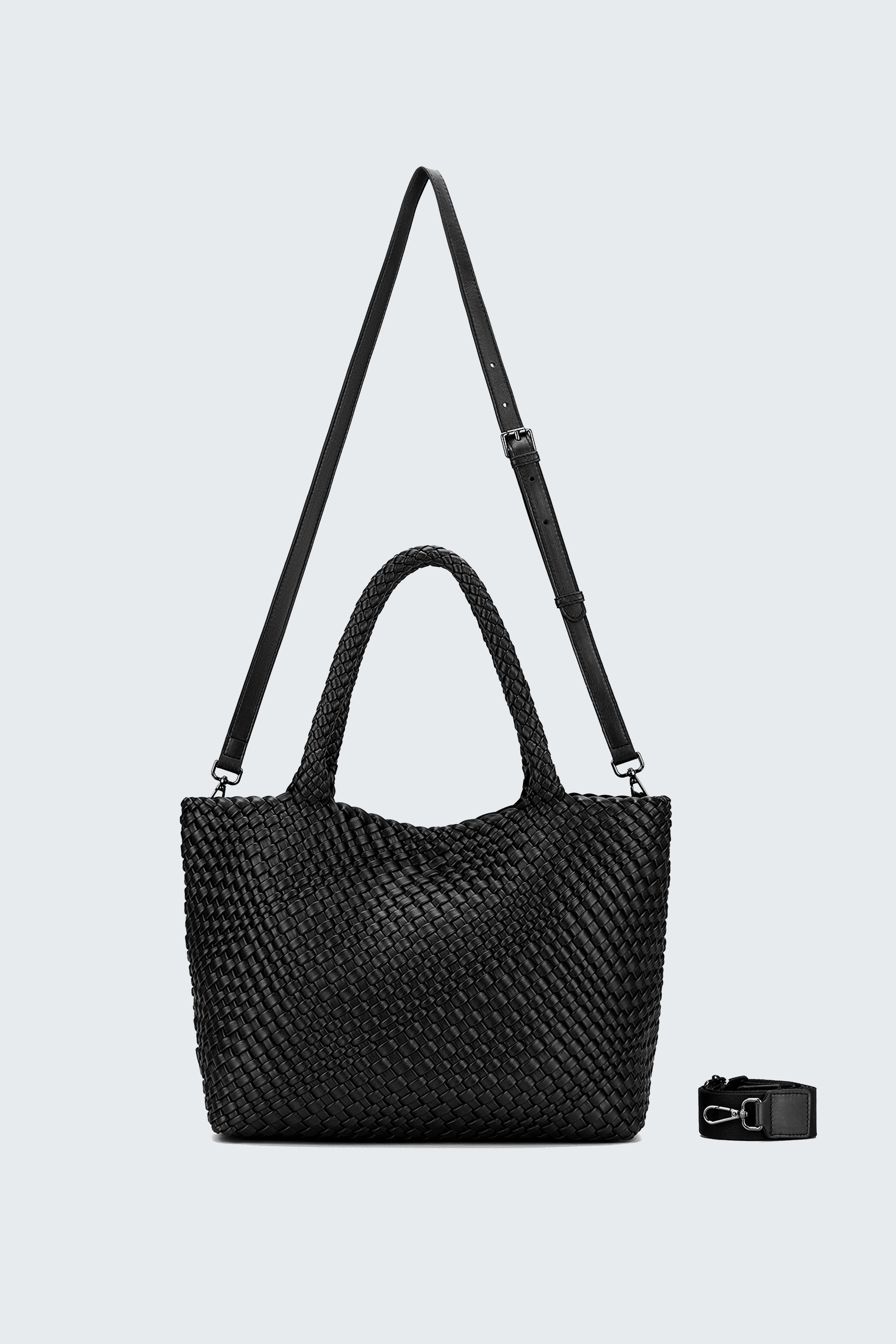 ST MORITZ 2 PIECE WOVEN BAG BLACK