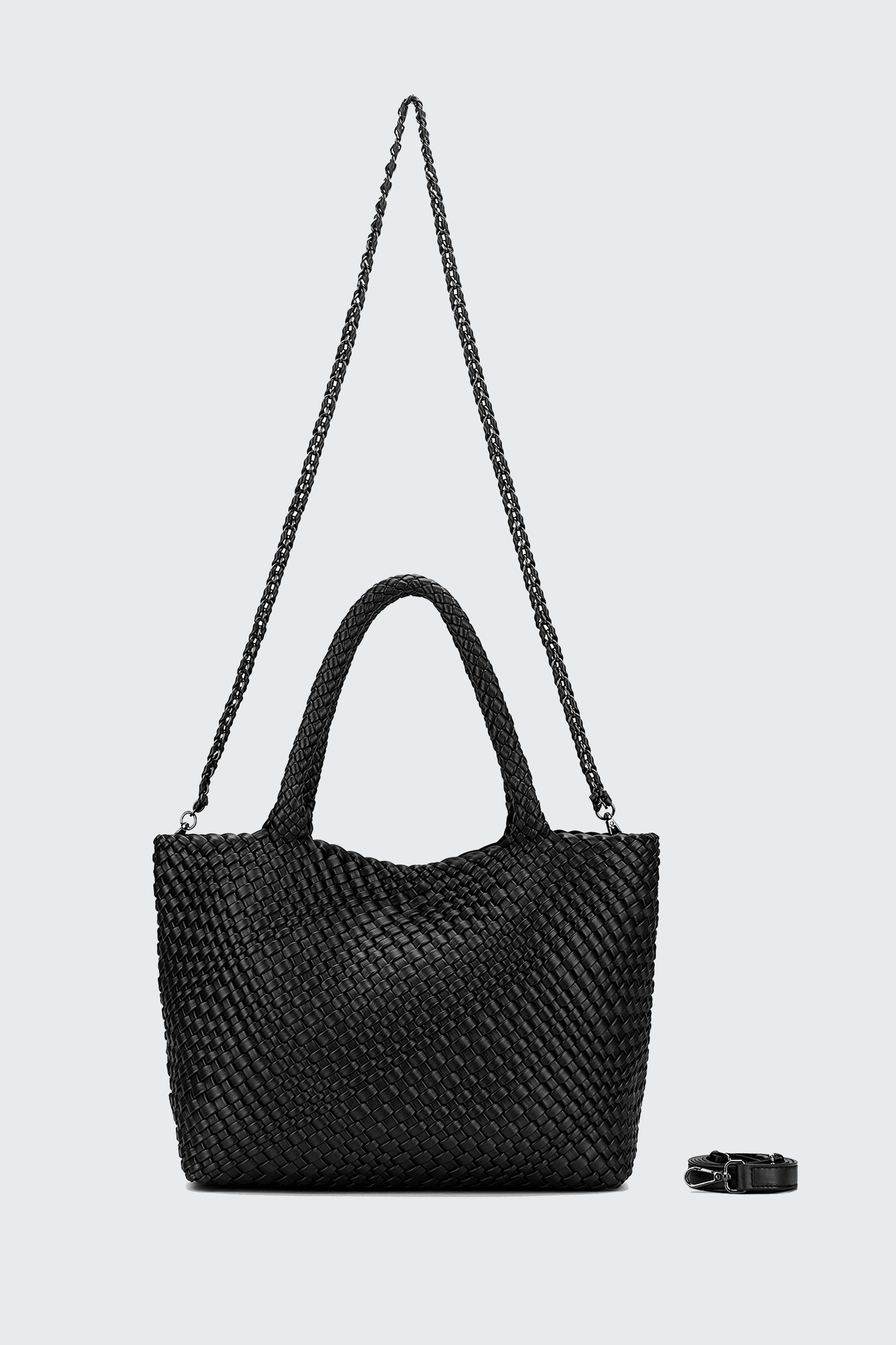 ST MORITZ 2 PIECE WOVEN BAG BLACK