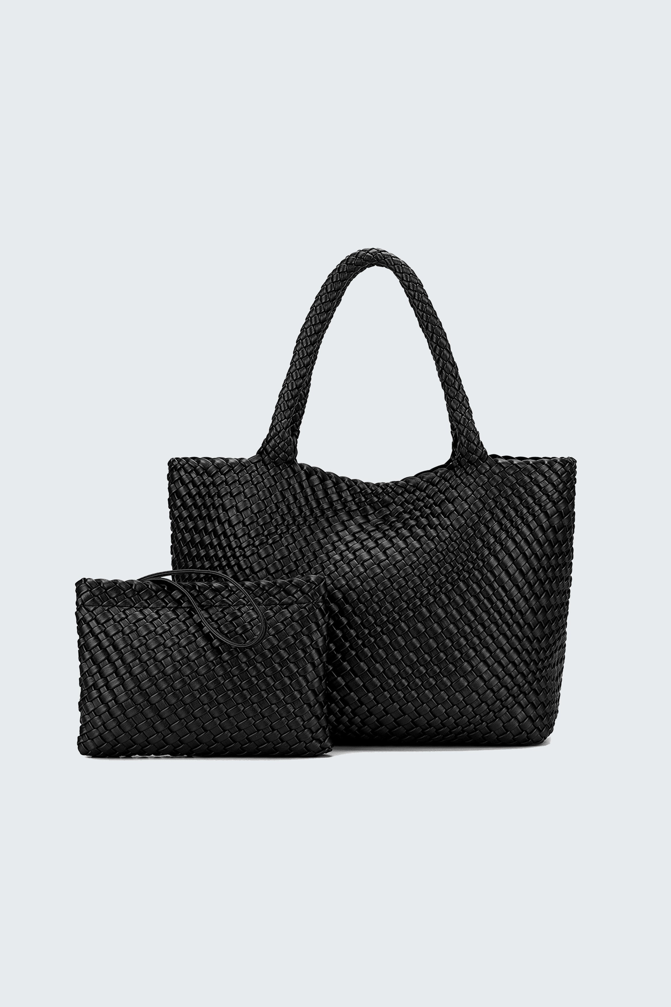 ST MORITZ 2 PIECE WOVEN BAG BLACK