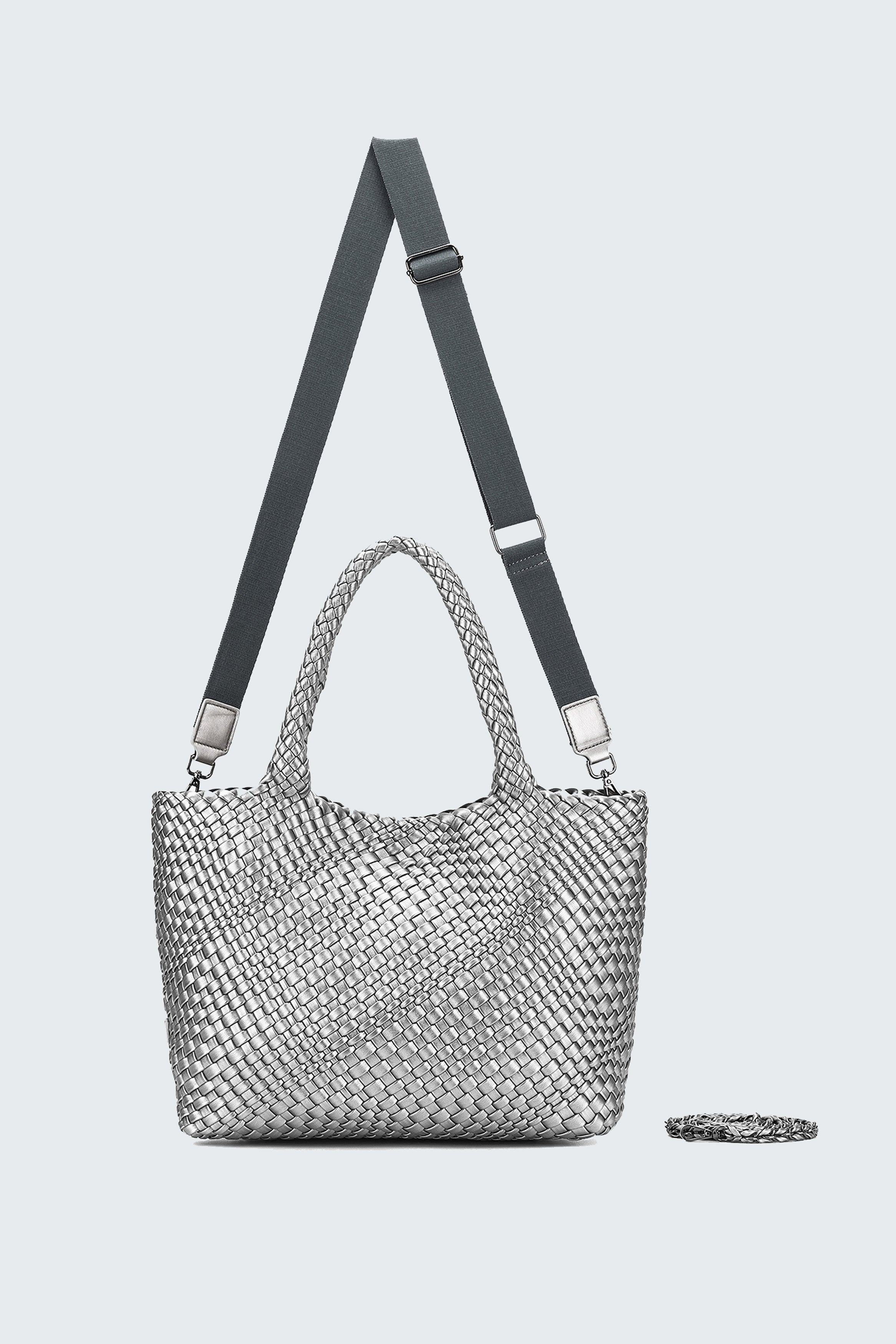 ST MORITZ 2 PIECE WOVEN BAG PEWTER