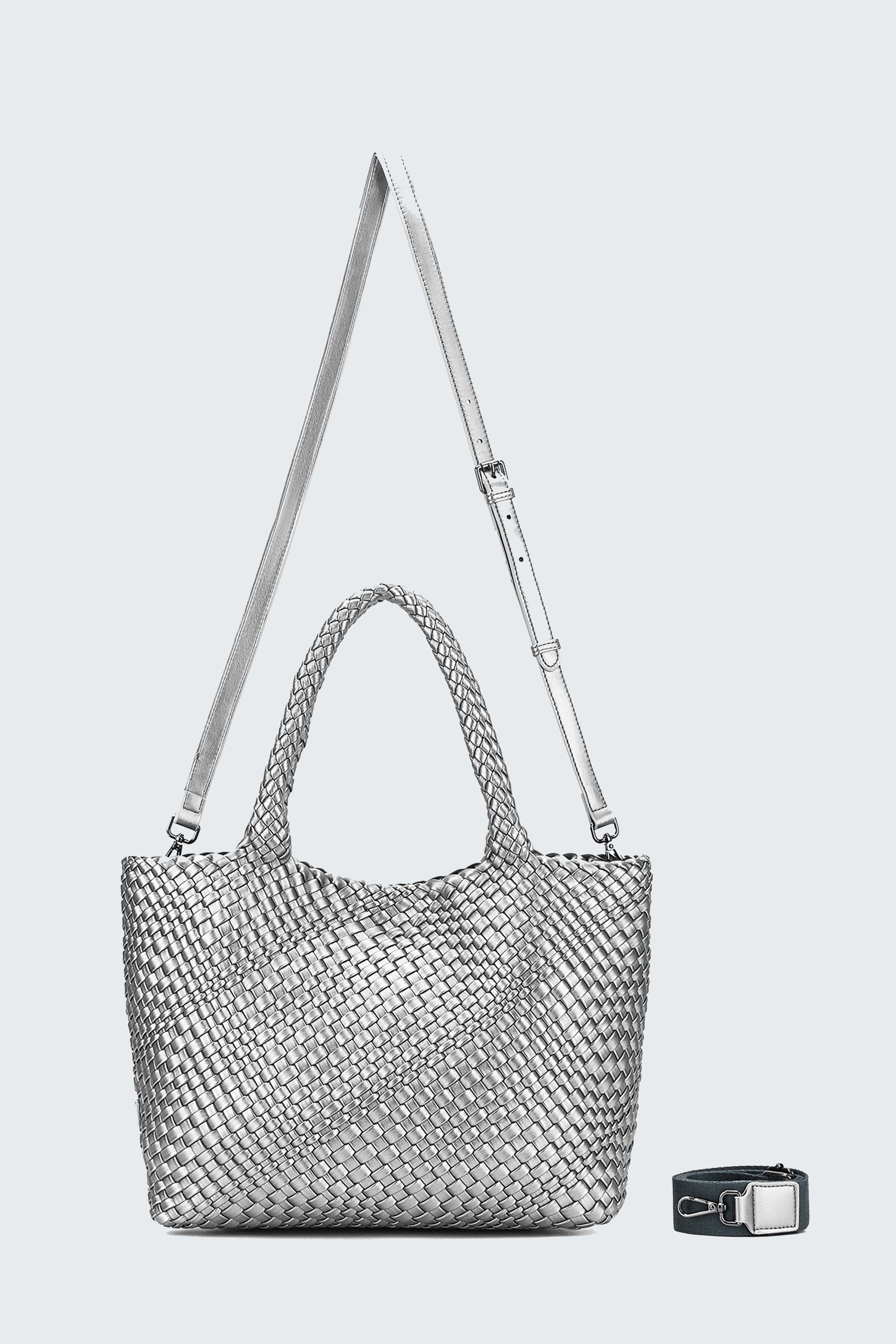ST MORITZ 2 PIECE WOVEN BAG PEWTER