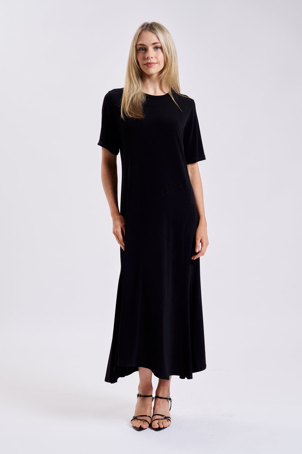 Harlyn Black Cotton Tulip Dress