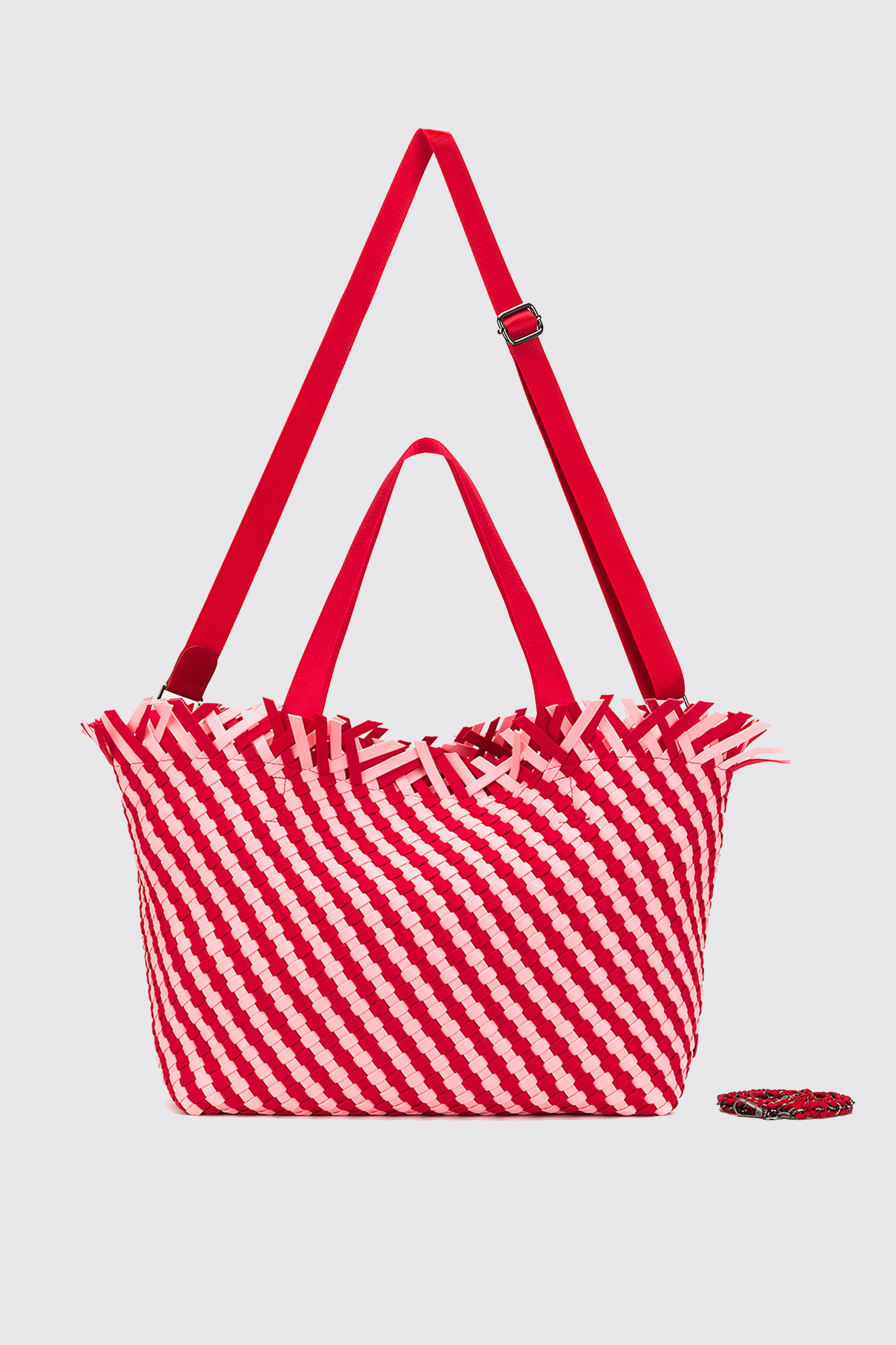 BAHAMA WOVEN TOTE PINK/RED